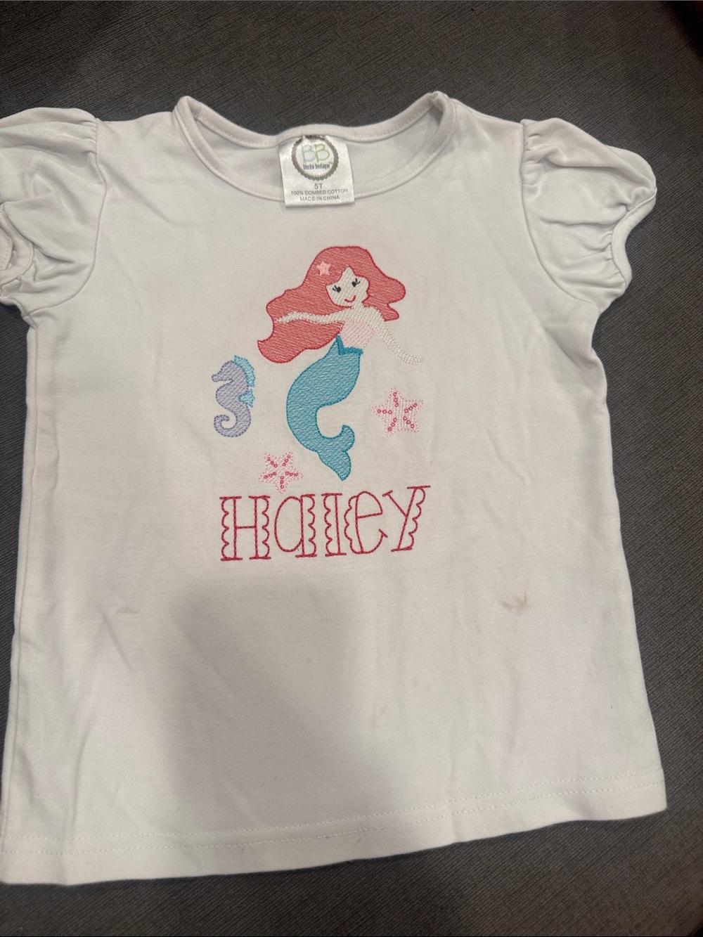 Children's White Mermaid Graphic Tee - Haley